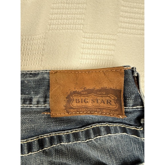 Big Star For Buckle Voyager Straight Relaxed Mens XL 38x35 Blue Jeans Selvedge - Picture 3 of 16